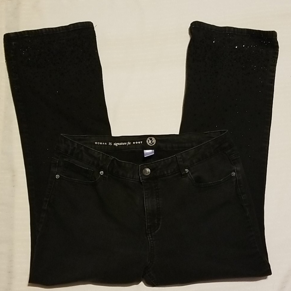N62 Signature Fit Boot Fit Rhinestone Jeans Sz 16